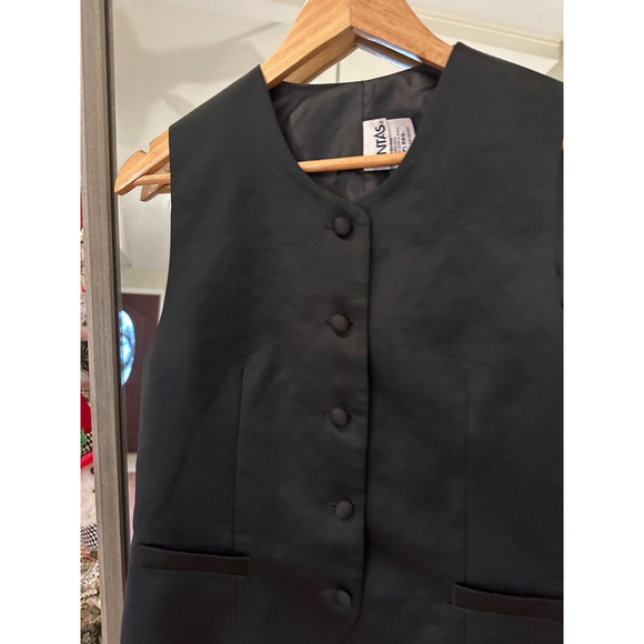 Cintas Black Button Down Vest Men's Size Small - Picture 2 of 4